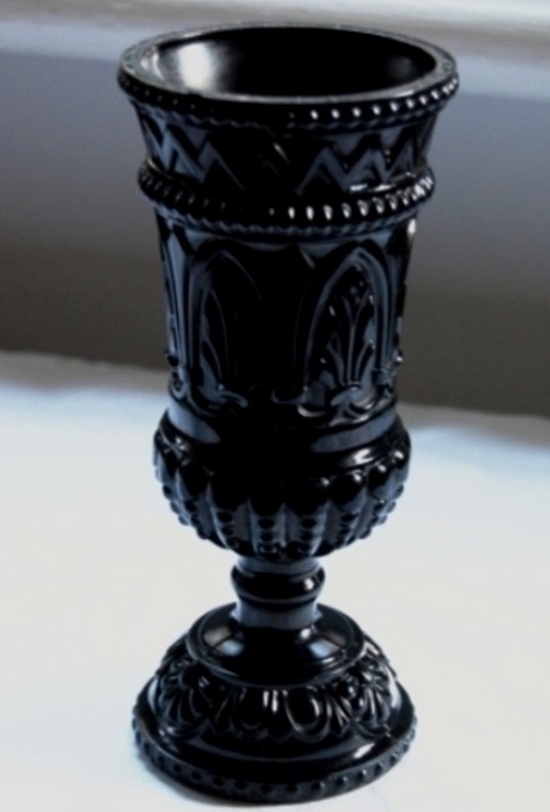 ブラックグラス アンティーク花器 黒い花器