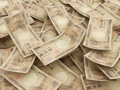 一万円札紙幣の札束