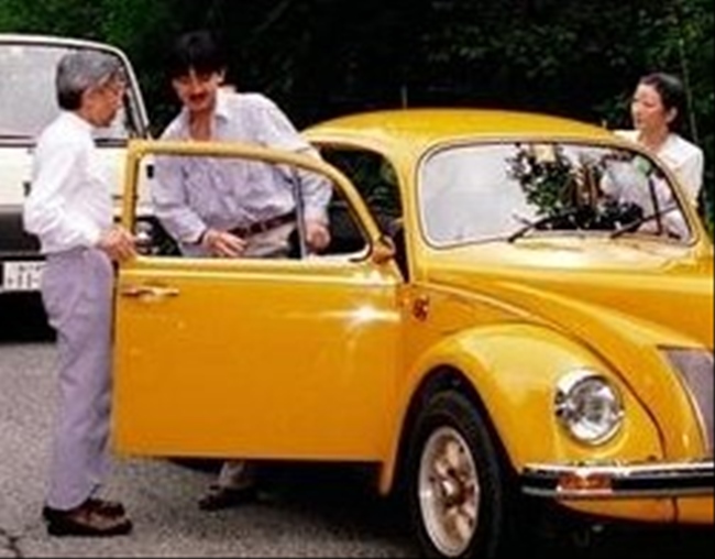 1989 8 30 父子で運転　黄色いワーゲン (2)